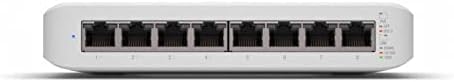 Ubiquiti UniFi Switch Lite 8 PoE | 8-Port Gigabit Switch with 4 PoE+ 802.3at Ports (USW-Lite-8-PoE),White