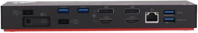 Lenovo USA ThinkPad Thunderbolt 3 Dock Gen 2 135W (40AN0135US) Dual UHD 4K Display Capability, 2 HDMI, 2 DP, USB-C, USB 3.1, Black