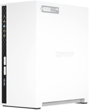 QNAP TS-233-US 2 Bay Affordable Desktop NAS with ARM Cortex-A55 Quad-core Processor and 2 GB DDR4 RAM (Diskless)