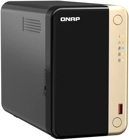 QNAP TS-264-8G-US 2 Bay High-Performance Desktop NAS with Intel Celeron Quad-core Processor, M.2 PCIe Slots and Dual 2.5GbE (2.5G/1G/100M) Network Connectivity (Diskless)