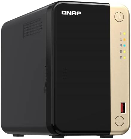 QNAP TS-264-8G-US 2 Bay High-Performance Desktop NAS with Intel Celeron Quad-core Processor, M.2 PCIe Slots and Dual 2.5GbE (2.5G/1G/100M) Network Connectivity (Diskless)
