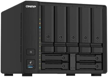 QNAP TS-932PX-4G 5+4 Bay High-Speed Black Metal NAS with Two 10GbE and 2.5GbE Ports, Compatible with Hard Drives and Solid State Drives, Rack Mountable