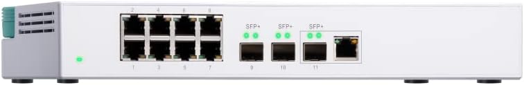 QNAP QSW-308-1C 10GbE Switch, with 3-Port 10G SFP+ (One 10GbE SFP+/RJ45 Combo Port) and 8-Port Gigabit Unmanaged Switch
