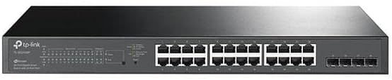 TP-Link JetStream 28-Port Gigabit PoE Smart Switch (TL-SG2428P) - with 24 x PoE+ @250W, 4 x 1G SFP, Rackmount, Limited Lifetime Protection, Centralized Cloud Management, Omada app
