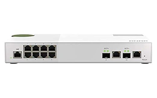 QNAP QSW-M2108-2C, Management Switch, 8 Port 2.5Gbps, 2 Port 10Gbps SFP+/ NBASE-T Combo. Easy Management with Web Browser.