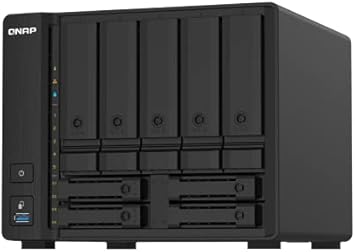 QNAP TS-932PX-4G 5+4 Bay High-Speed Black Metal NAS with Two 10GbE and 2.5GbE Ports, Compatible with Hard Drives and Solid State Drives, Rack Mountable