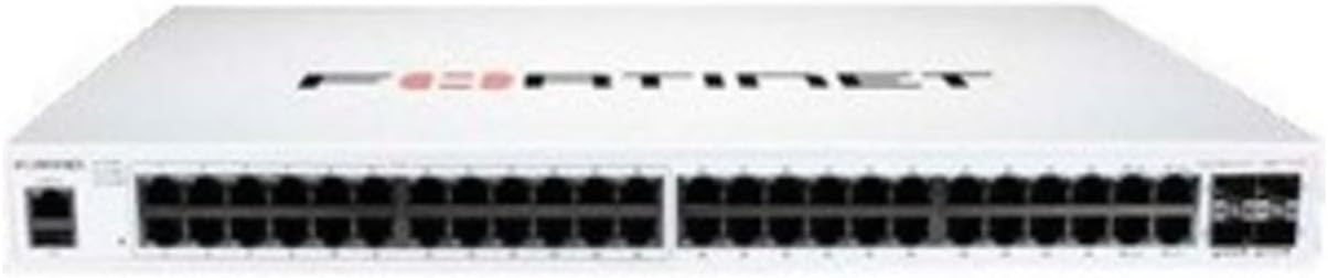 Fortinet FortiSwitch 100 FS-148F-POE Ethernet Switch - 48 Ports - Manageable - 2 Layer Supported - Modular - 476.30 W Power Consumption - 370 W PoE Budget - Optical Fiber, Twisted Pair - PoE Ports - 1