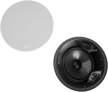 olk Audio Vanishing Series 80 F/X-LS in-Ceiling Surround Speaker (Pair), 8" Dynamic Balance Driver & (2) 0.75" Ring-Radiator Tweeter, Dual-Port Bandpass Enclosure, Rotating Cam System, Black