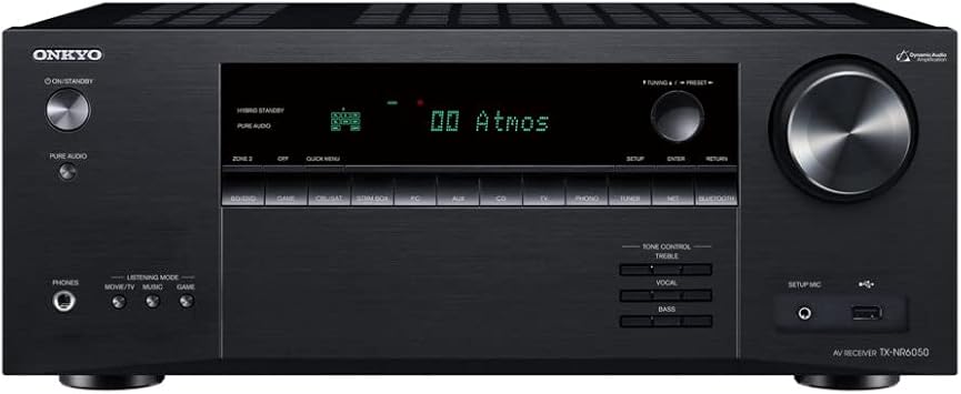 Onkyo TX-NR6050 7.2-Channel Network Home Theater Smart AV Receiver 8K/60, 4K/120Hz