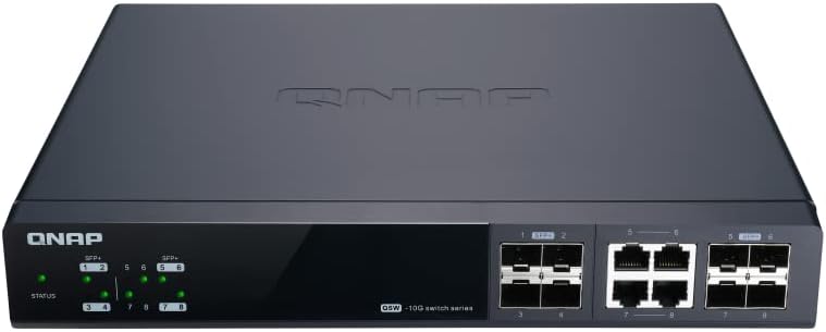 QNAP QSW-M804-4C-US 10GbE Managed Switch, with 4-Port 10GbE SFP+/RJ45 Combo and 4-Port 10GbE SFP+ Gigabit