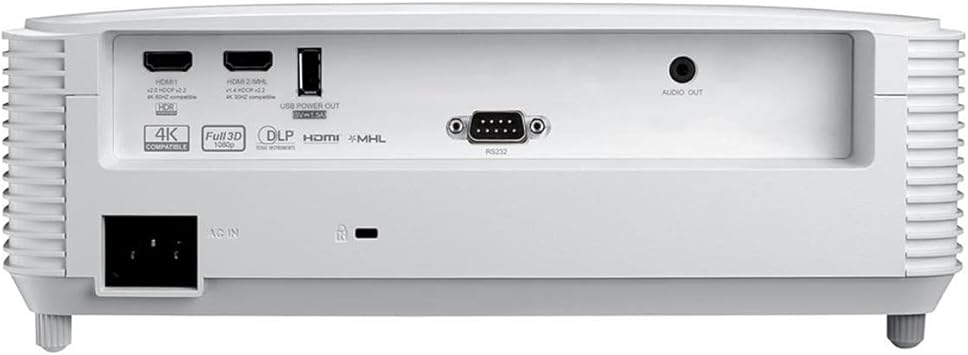 Optoma GT1080HDRx Short Throw Gaming Projector | Enhanced Gaming Mode for 1080p 120Hz Gameplay at 8.4ms | 1080p and HDR support with 4K UHD input | Bright 3,800 Lumens for Day and Night Gaming | White