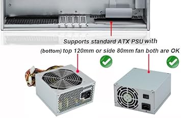 RackChoice 3u Short Depth 17.7 rackmount Server Chassis ATX/Micro ATX/Mini-itx 2x5.25+5x3.5 Bays Support Standard ATX PSU with Either top or Side Cooling