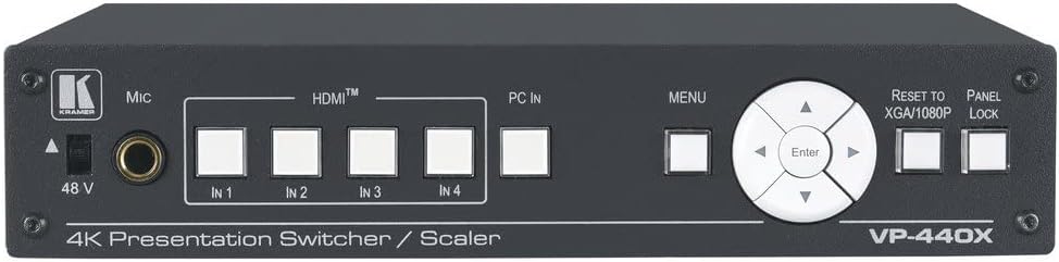 Kramer 18G 4K HDR Presentation Switcher/Scaler - 7 Inputs - HDMI & VGA - USB & Network - PC Compatible