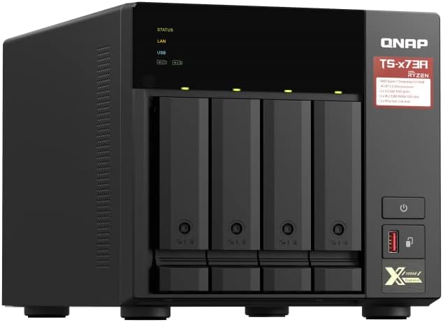 QNAP TS-473A-8G-US Quad-core 2.2 GHz 2.5GbE NAS Supports M.2 NVMe SSD and PCIe Expansion