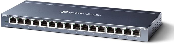 TP-Link 16-Port hub 10/100 / 1000Mbps Desktop Gigabit Metal housing Set Unnecessary 5-Year Warranty Wall Mount Switching hub TL-SG116