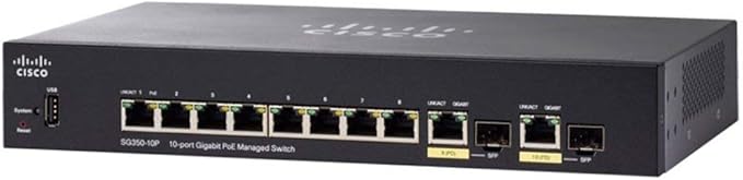 Cisco Systems SG350-10P-K9-NA SG350-10P 10-Port Gigabit PoE Managed Switch
