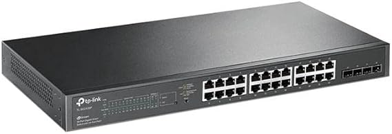 TP-Link JetStream 28-Port Gigabit PoE Smart Switch (TL-SG2428P) - with 24 x PoE+ @250W, 4 x 1G SFP, Rackmount, Limited Lifetime Protection, Centralized Cloud Management, Omada app