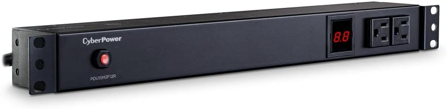 CyberPower PDU15M2F12R Metered PDU, 100-125V/15A, 14 Outlets, 1U Rackmount