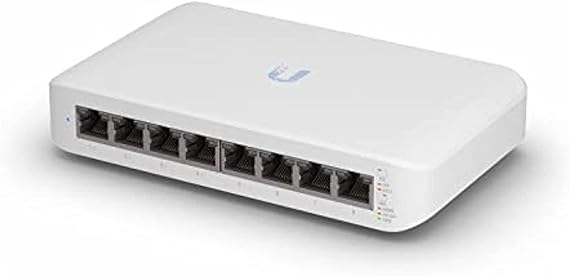 Ubiquiti UniFi Switch Lite 8 PoE | 8-Port Gigabit Switch with 4 PoE+ 802.3at Ports (USW-Lite-8-PoE),White