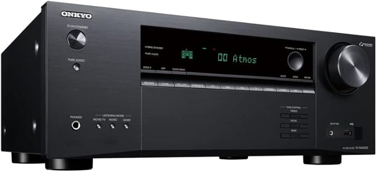 Onkyo TX-NR6050 7.2-Channel Network Home Theater Smart AV Receiver 8K/60, 4K/120Hz