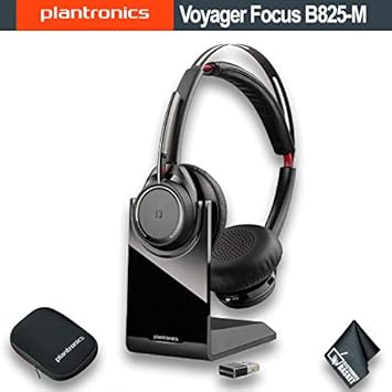 Plantronics Voyager B825-M Focus UC Bluetooth Headset with USB Type-A Adapter for Microsoft (202652-02) Essential Bundle
