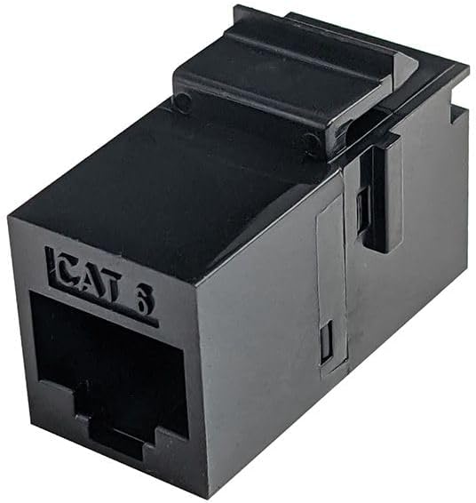 Simply45 S45-3260B-25 Cat6 UTP Black Keystone Feed-Thru Coupler - 25-Pack