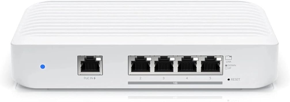 Ubiquiti Networks UniFi Flex XG, High Performance Compact Managed Layer 2 Multi-Gigabit Switch, 1 x GbE PoE+ RJ45 Input, 4 x 10 GbE RJ45 Ports, USW-Flex-XG, White