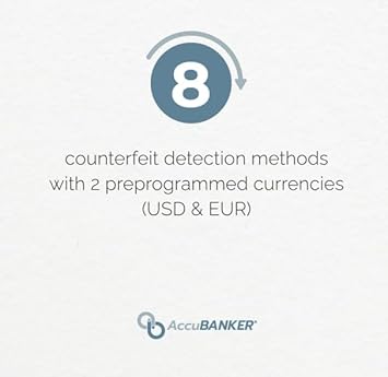 AccuBANKER D700 Multi Currency Duo Automatic Value Counting with 8-Point Counterfeit Bill Detector, Multi-Orientation Bill Feeding, Currency Detection USD & Euro, Commercial Grade