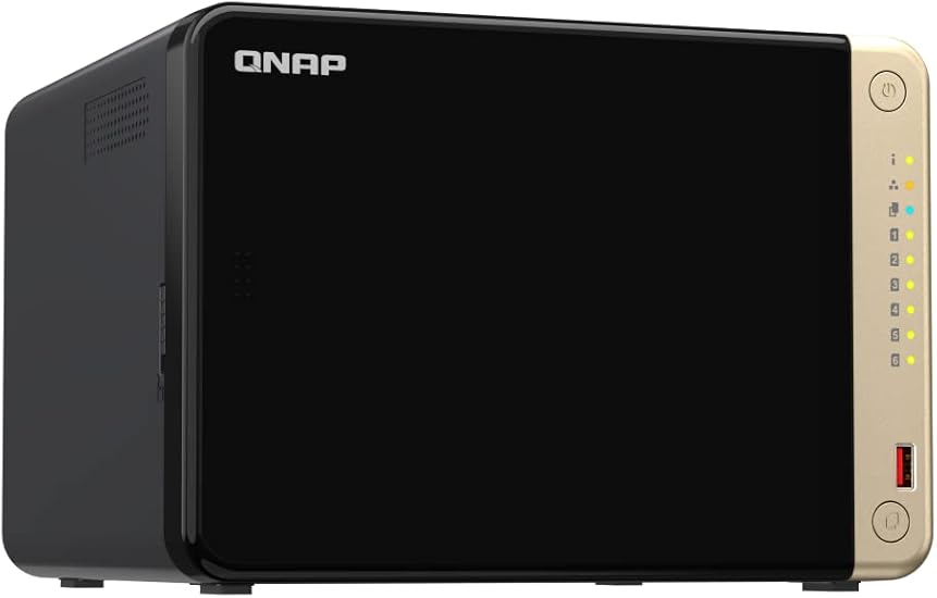 QNAP TS-664-8G-US 6 Bay High-Performance Desktop NAS with Intel Celeron Quad-core Processor, M.2 PCIe Slots and Dual 2.5GbE (2.5G/1G/100M) Network Connectivity (Diskless)