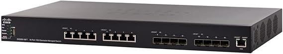 CISCO DESIGNED SX550X-16FT Stackable Managed Switch | 16 Ports 10 Gigabit | 8 Ports 10GBase-T Plus 8 SFP+ Slots | L3 Dynamic Routing | Limited Lifetime Protection (SX550X-16FT-K9-NA)