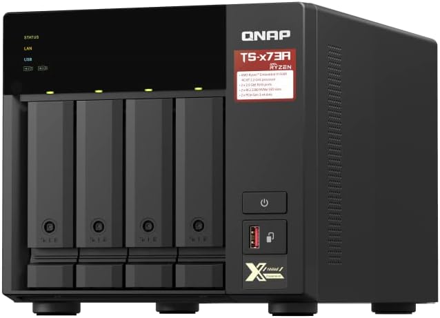 QNAP TS-473A-8G-US Quad-core 2.2 GHz 2.5GbE NAS Supports M.2 NVMe SSD and PCIe Expansion