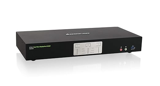 IOGEAR 2-Port 4K Dual View DisplayPort KVMP with USB 3.0 Hub and Audio w/Full Set of Cables (GCS1942 TAA Compliant)