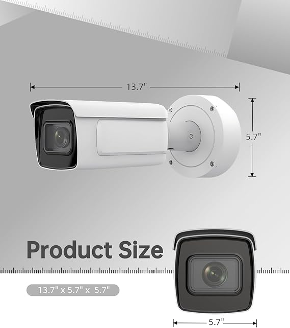 HIK 4MP License Plate Recognition IP Camera, Indoor Outdoor PoE ANPR LPR Bullet IP Camera with IR 328ft Night Vision, IP67 Waterproof, Compatible with Hik Connect/HIK NVR 2CD7A46G0/P-IZHS 8mm-32mm