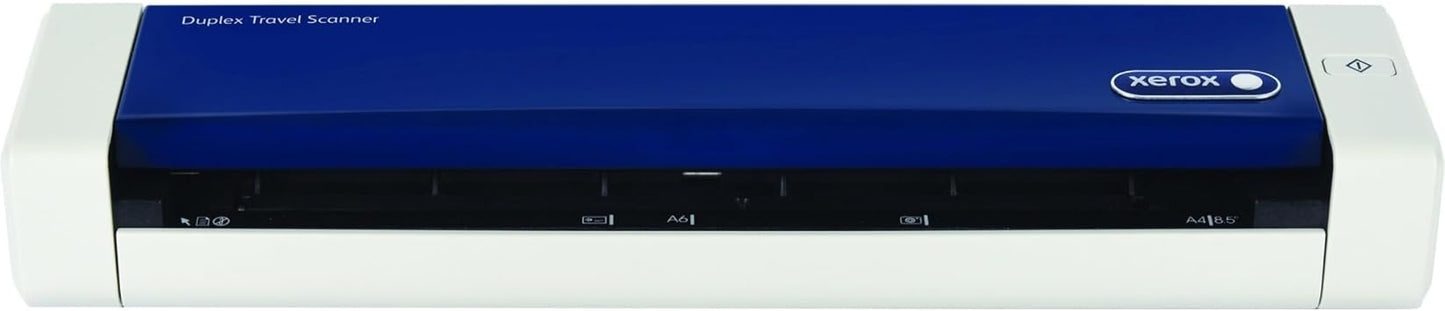 Visioneer Xerox Duplex Travel Scanner, White with Navy Blue