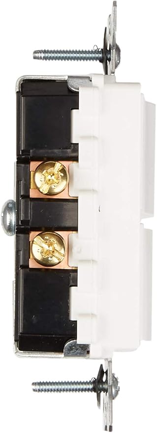 Leviton 5627-W 20 Amp, 120/277 Volt, Decora Style Single-Pole/Single-Pole AC Combination Switch, Commercial Grade, Grounding (White)