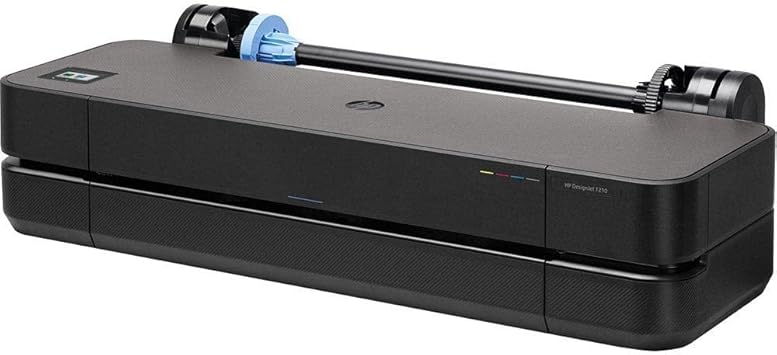 HP DesignJet T210 Large Format 24-inch Plotter Printer, with Modern Office Design (8AG32A) , Black