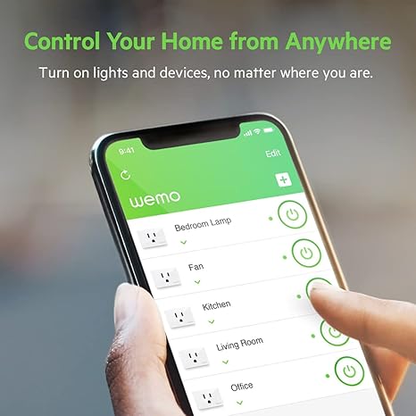 Wemo Smart Plug (Simple Setup Smart Outlet for Smart Home, Control Lights and Devices Remotely Works w/ Alexa, Google Assistant, Apple HomeKit), Pack of 3