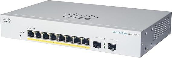 Cisco Systems Business CBS220-8T-E-2G Smart Switch | 8 Port GE | 2x1G Small Form-Factor Pluggable (SFP) | 3-Year Limited Hardware Warranty (CBS220-8T-E-2G-NA)