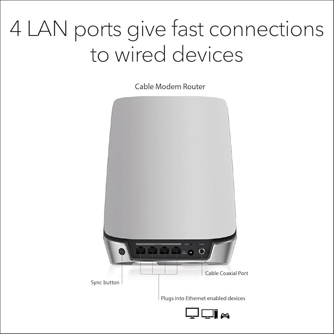 NETGEAR CONSUMER CBR750-100NAS ORBI WIFI 6 DOCSIS 3.1 MESH
