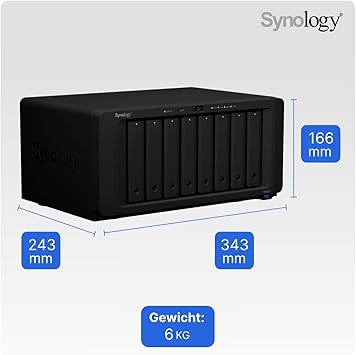 Synology Disk Station DS1821+ - NAS Server - 8 Bays - SATA 6Gb/s - RAID RAID 0, 1, 5, 6, 10, JBOD - RAM 4 GB - Gigabit E