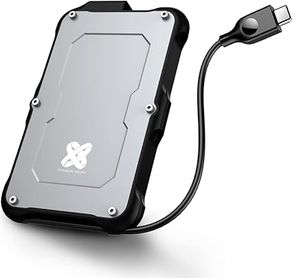 4TB External SSD, Titanium One Portable SSD - Up to 500MB/s, USB 3.2 Gen 2 USB-C USBA, Rugged IP66 Water Resistance, Drop Proof, External Solid State Drive Storage for PC Mac Smartphone