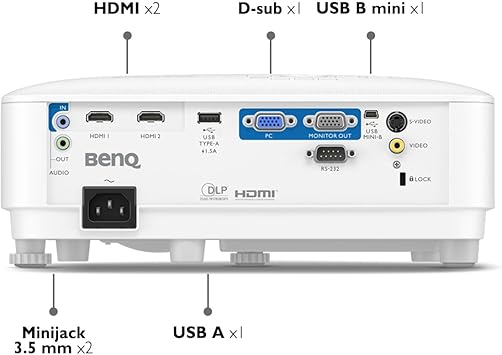 BenQ SVGA Business Projector (MS560) - 4,000 Lumens High Brightness - 20,000:1 High Contrast Ratio - Dual HDMI, VGA - Auto Keystone Correction - Simple Set Up - SmartEco Technology
