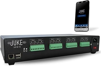 Juke-8 | 8 Zone Audio Amplifier with Wireless Control | Compatbile with Airplay, Airplay 2, Spotify Connect, DLNA | Multi-Room Audio Amp with Streaming