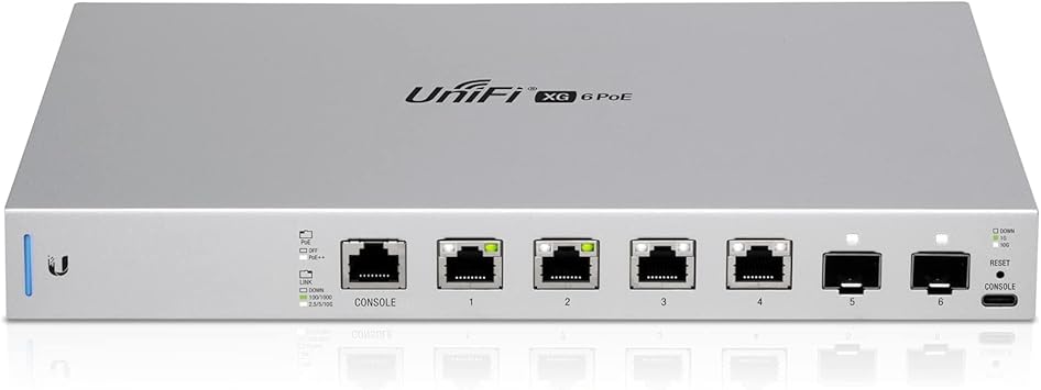 Ubiquiti Networks Commercial UniFi Switch 6 XG PoE, 10G 6-Port Switch with 802.3bt PoE++ (US-XG-6POE)