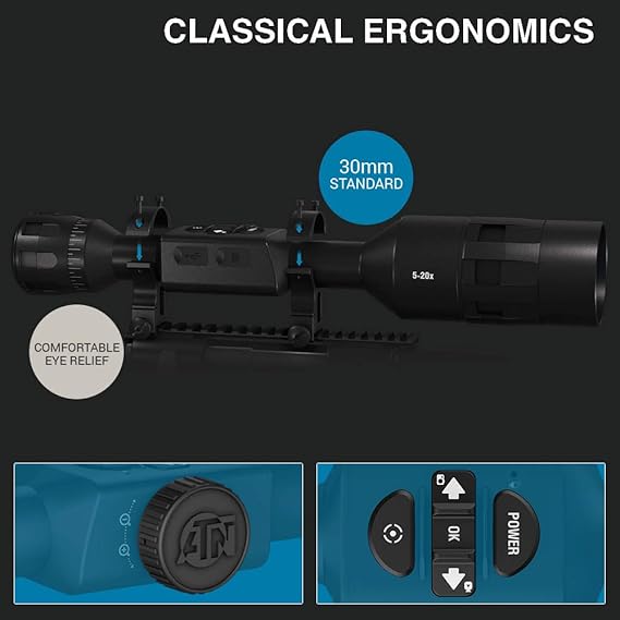 ATN X-Sight 4K Pro Smart Day/Night Rifle Scope - Ultra HD 4K technology with Superb Optics, 120fps Video, 18+ hrs Battery, Ballistic Calculator, Rangefinder, WiFi, E-Compass, Barometer, IOS & Android Apps