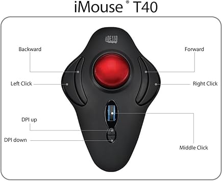 Adesso iMouse T40-2.4 GHz Wireless 4 Button Desktop Trackball