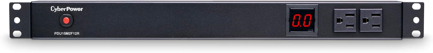 CyberPower PDU15M2F12R Metered PDU, 100-125V/15A, 14 Outlets, 1U Rackmount