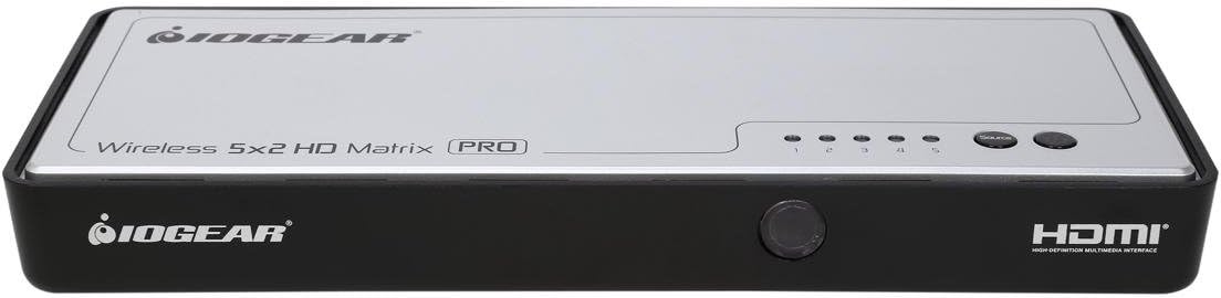 IOGEAR GWHDMS52MBK2 Long Range Wireless 5x2 HDMI Matrix PRO with 1 Additional Receiver