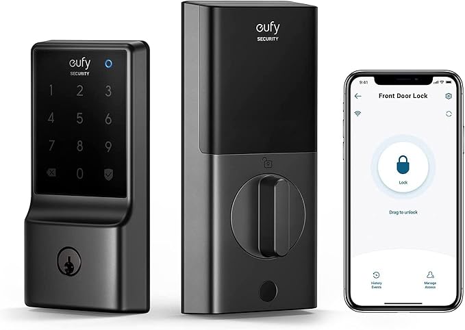 eufy Security Smart Lock C210, Keyless Entry Door Lock for Front Door, No Bridge Required, Easy Install, Touchscreen Keypad, Remote Control