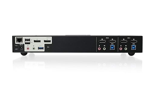 IOGEAR 2-Port 4K Dual View DisplayPort KVMP with USB 3.0 Hub and Audio w/Full Set of Cables (GCS1942 TAA Compliant)